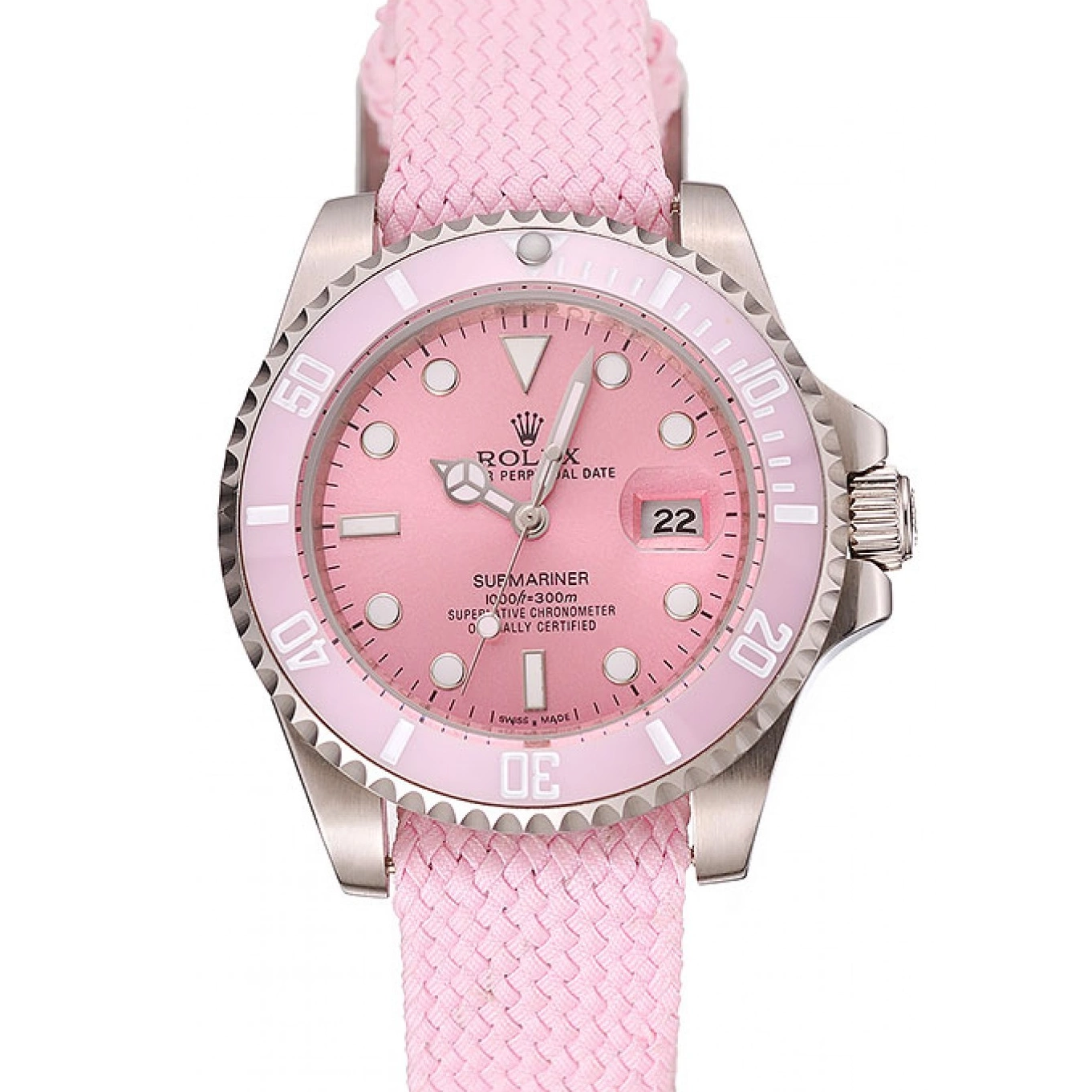 Rolex Submariner Bezel Bracelet Fabric Pink Pink Pink 1453866 Dial 0819